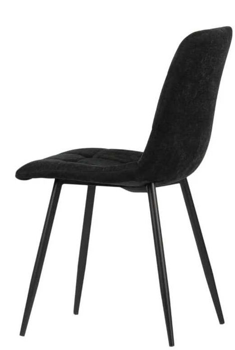 Krzesło nowoczesne tapicerowane Teddy do salonu czarne - wyprzedaż