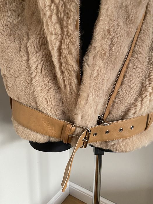 Piękna włoska naturalna kamizelka - kożuch