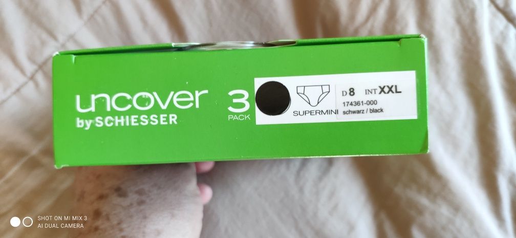 Uncover by Schiesser czarne męskie slipy rozm XXL trójpak