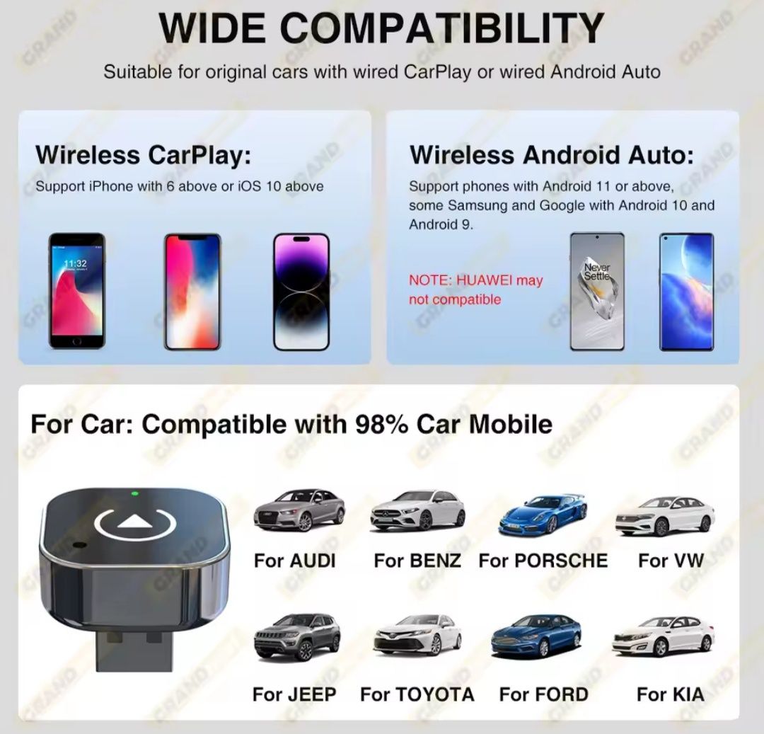 Беспроводной USB адаптер CarPlay/AndroidAuto