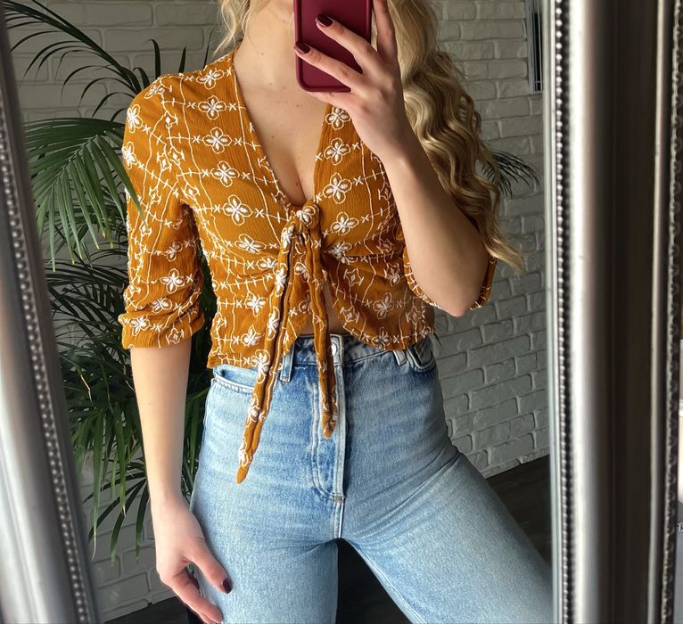 Crop top wiązany Topshop wiskoza lato wakacje