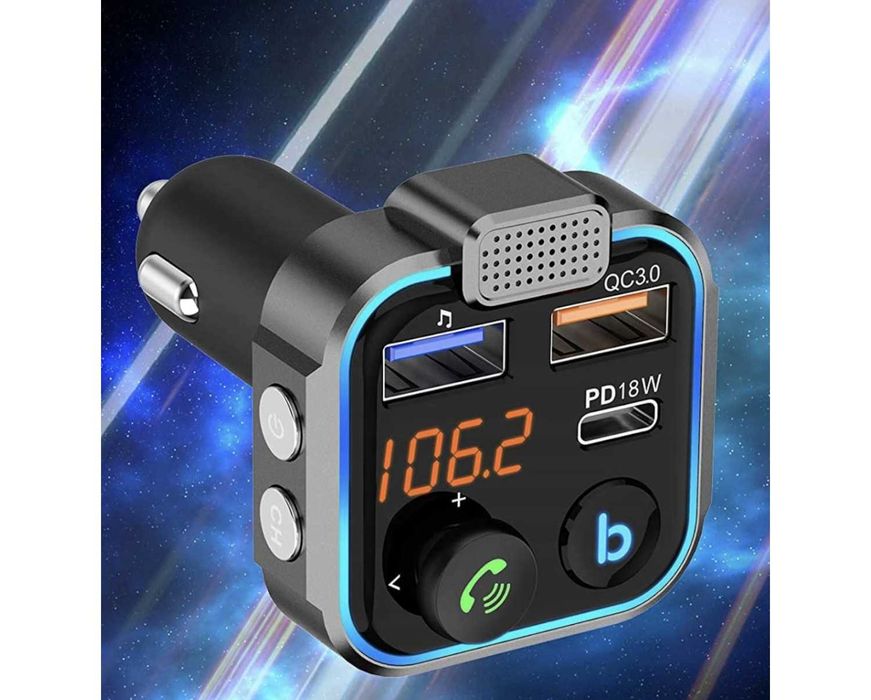 Transmiter Bluetooth Samochodowy FM 3x USB Adapter Ładowarka MP3