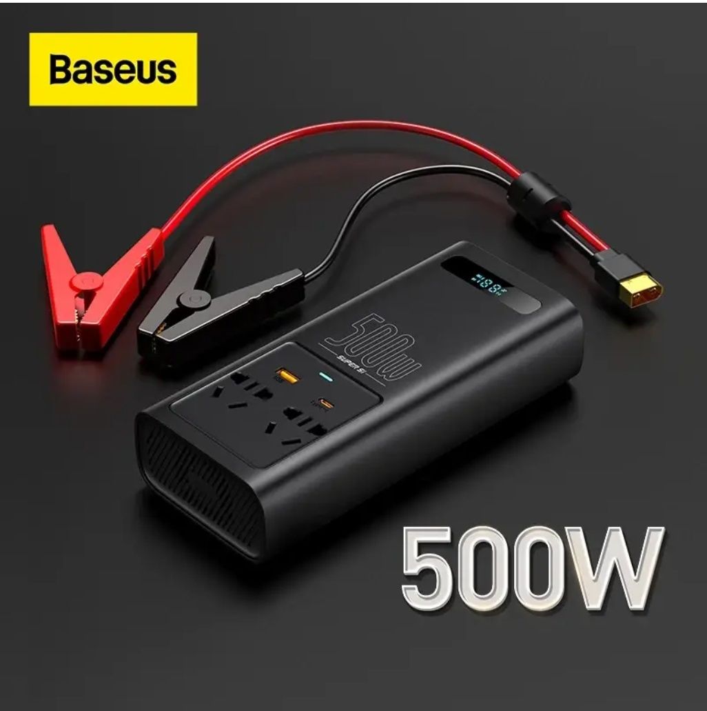 Інвертор Baseus Super Si Power 500W 220V EU Чорний