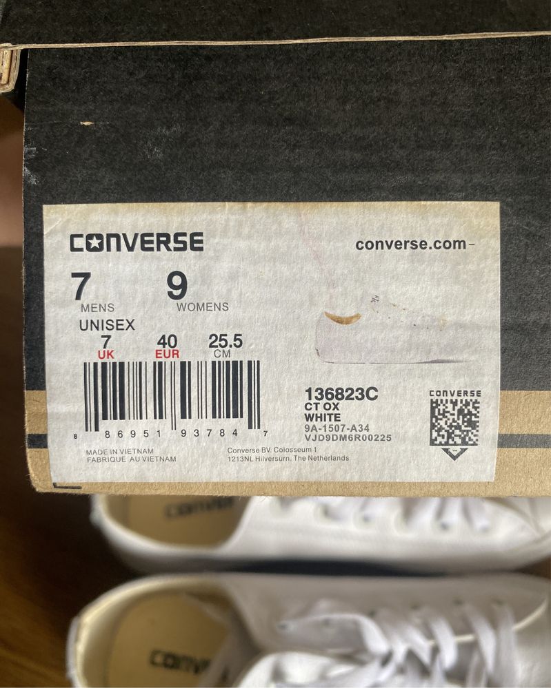 Кеди Converse / натуральна шкіра / ОРИГІНАЛ / 40 розмір (25.5-26 см)