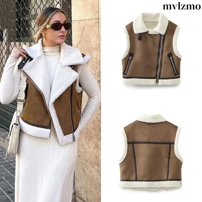 Жилет дубленка авіатор Zara