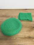 Beret, toczek, czapka PRL+szalik, robione na szydełku