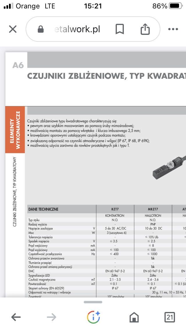 Czujnik zbliżeniowy typu kwadrat - 20 sztuk