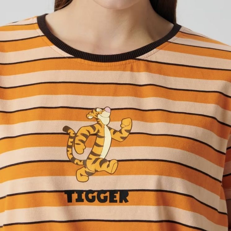 Pomarańczowa koszulka w paski Tigger Tygrysek Kubuś Puchatek sinsay