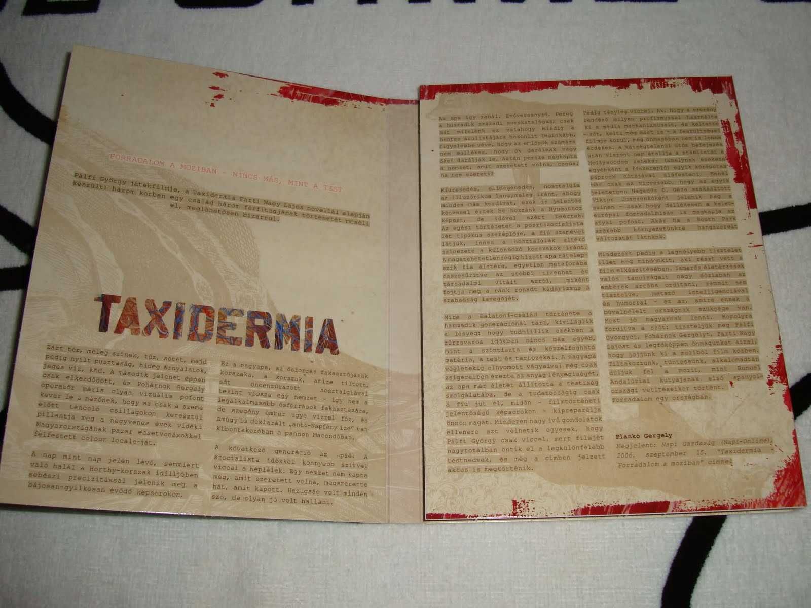 TAXIDERMIA DVD Limited Edition (Hungary R0) RARO