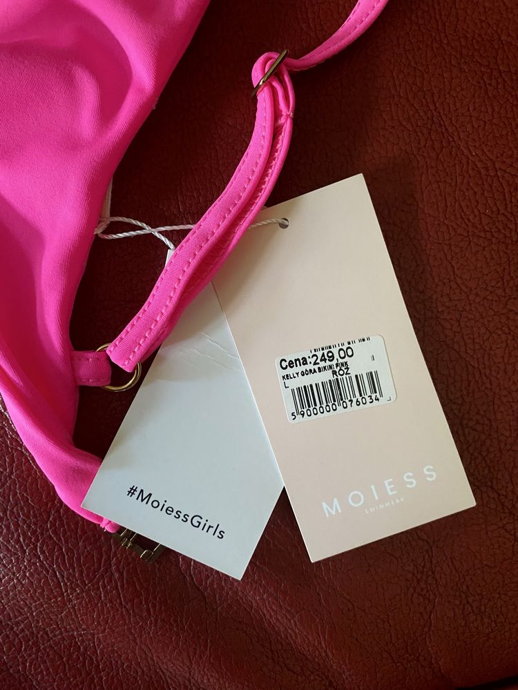 Strój kąpielowy swimsuit góra Kelly bikini różowy róż pink Moiess M/L