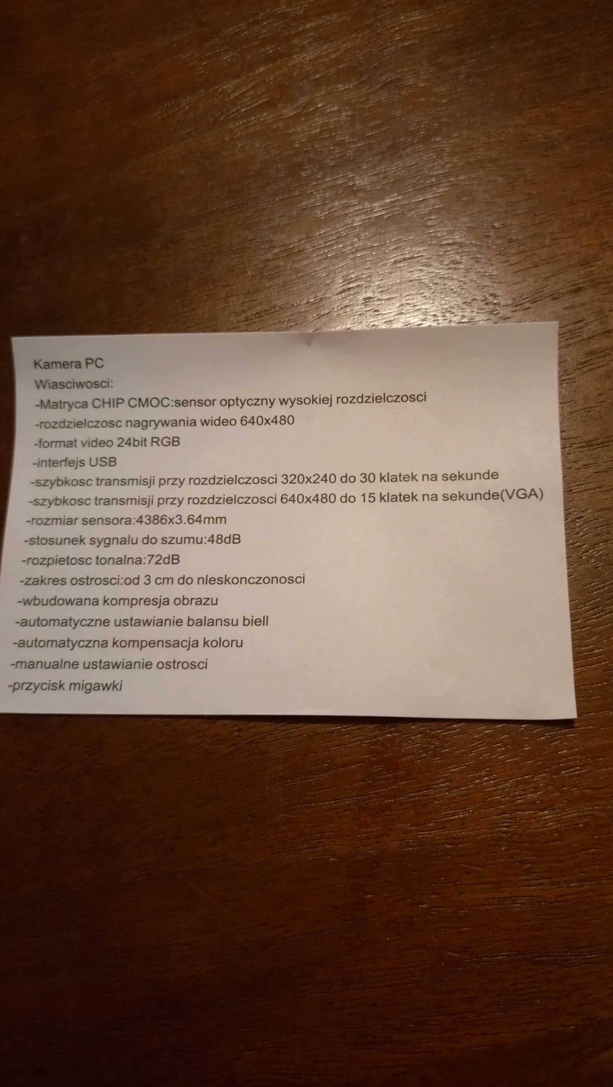 Nowa kamerka do PC