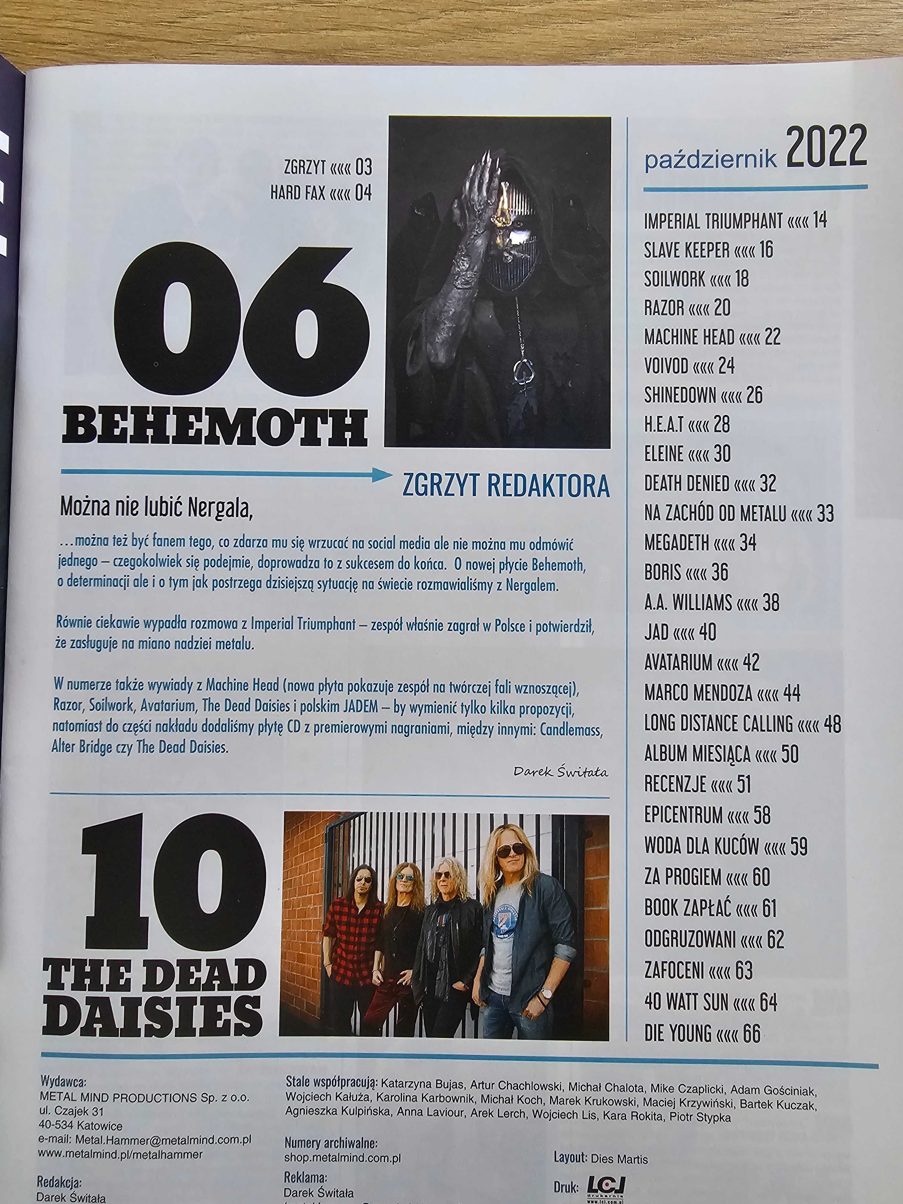 Metal Hammer 376 10/2022 - Behemoth, Soilwork, Machine Head, Shinedown