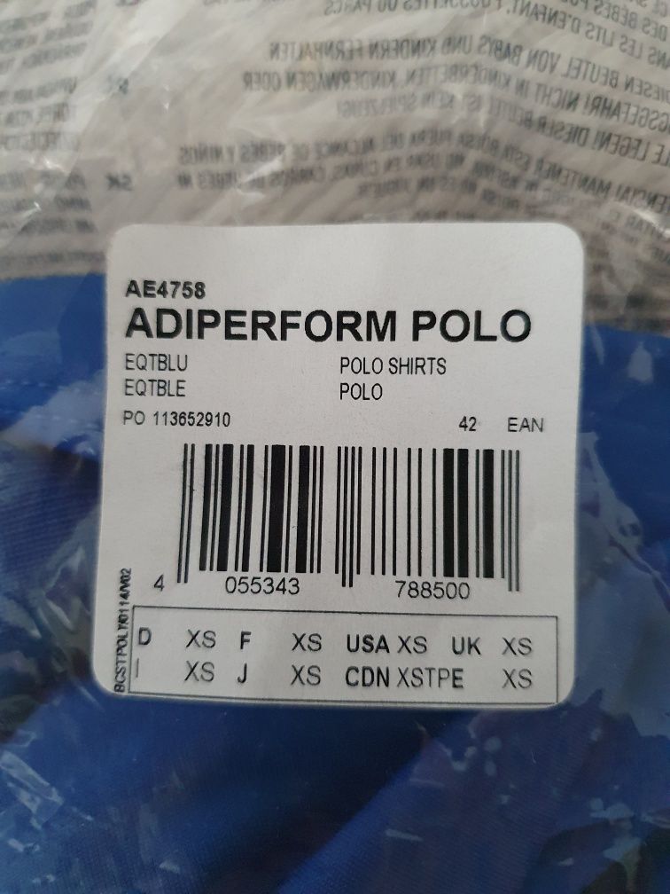 Nowa koszulka polo Adidas Adiperform rozmiar XS/S