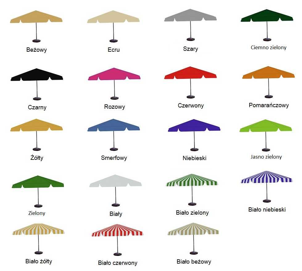 Parasol Ogrodowy Piwny  Polski Producent   400cm 450 cm  MOCNY  100kg