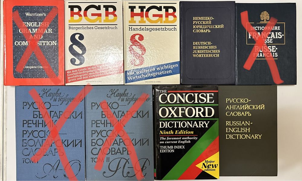 Словники, підручники, література іноземною мовою