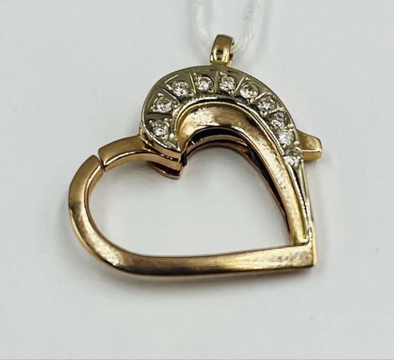 #кулон#золото585# красное#цирконій#размер 2,2*2,2см # цирконий#