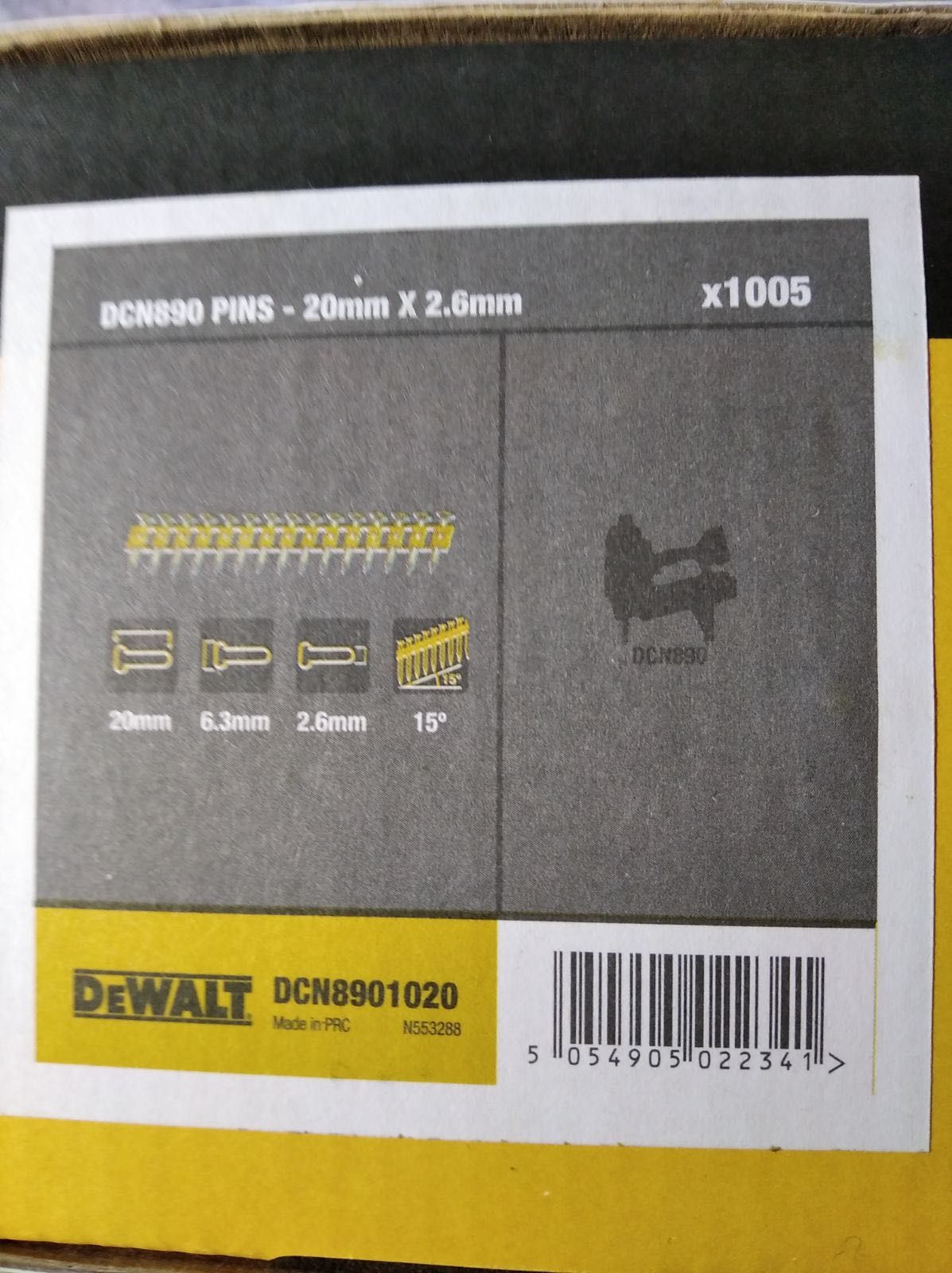 Цвяхи для пістолета по бетону Dewalt dcn890