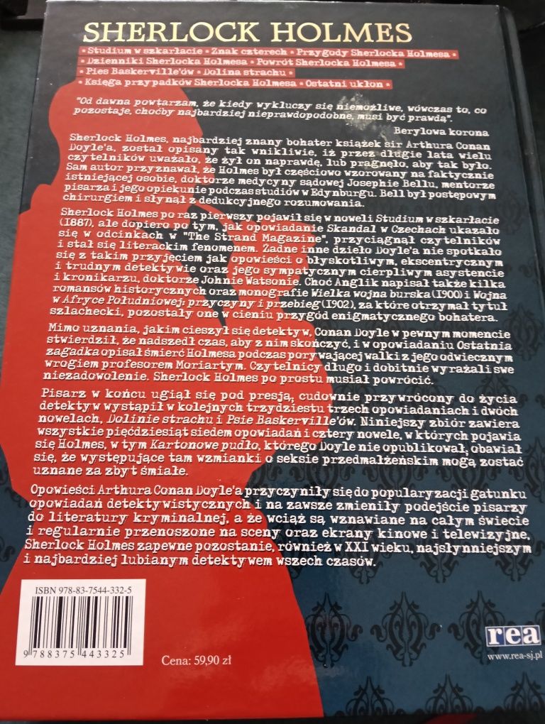 Artur Conan Doyle księga wszystkich dokonań Sherlocka Holmesa