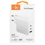 Ładowarka sieciowa  2 x USB typ-C + USB - PD QC - 65W - TC65CCU