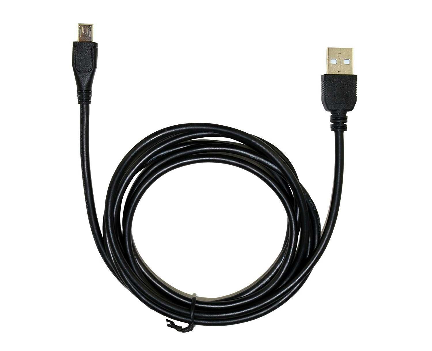 Cabo microUSB 1m ficha longa 8mm