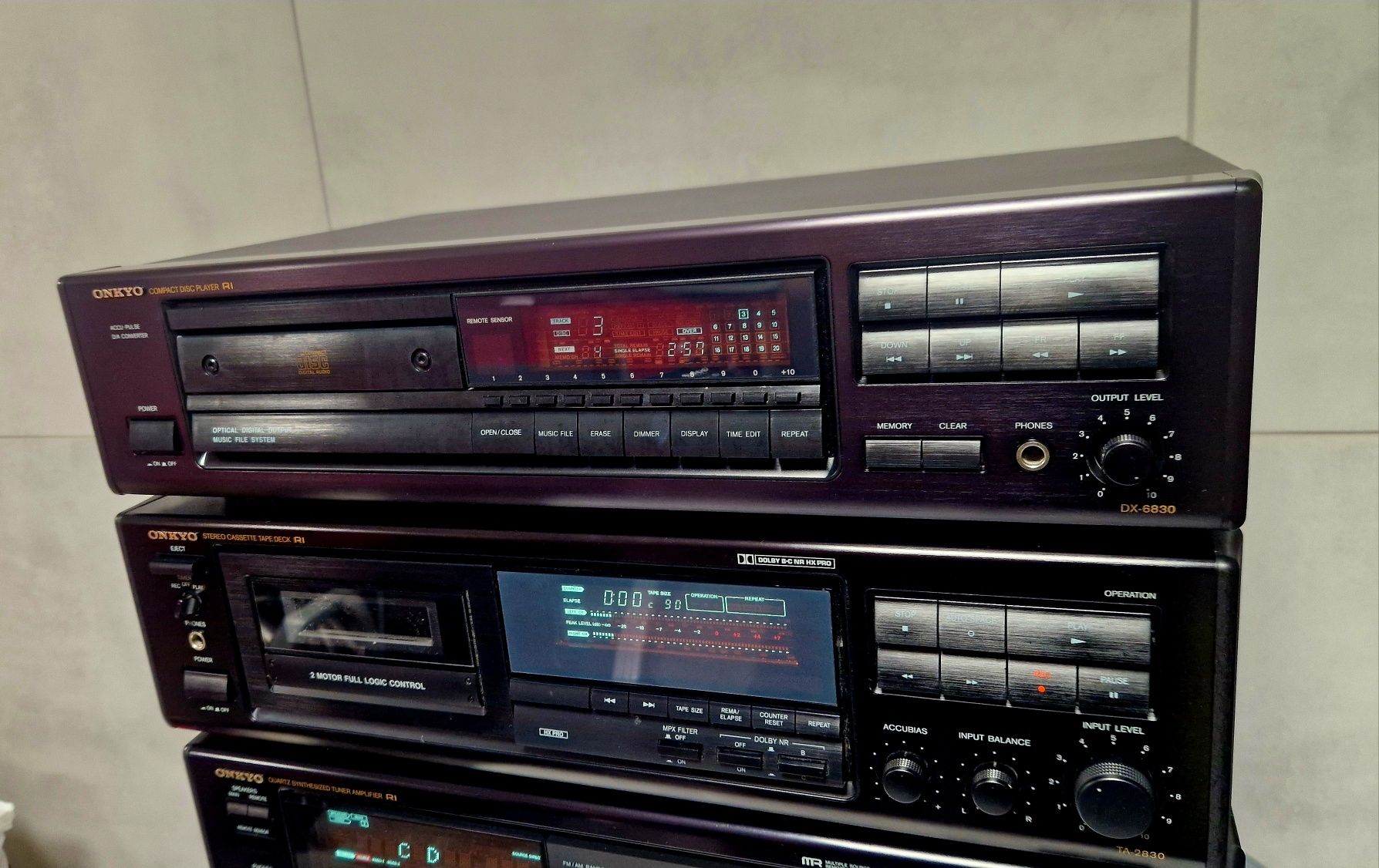 Amplituner kaseciak CD Onkyo DX-6830 TA-2830, TX-9031RDS TA-2750
