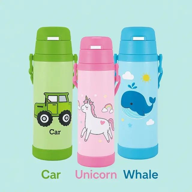 Термос дитячий з трубочкою та ремінцем 320 мл.