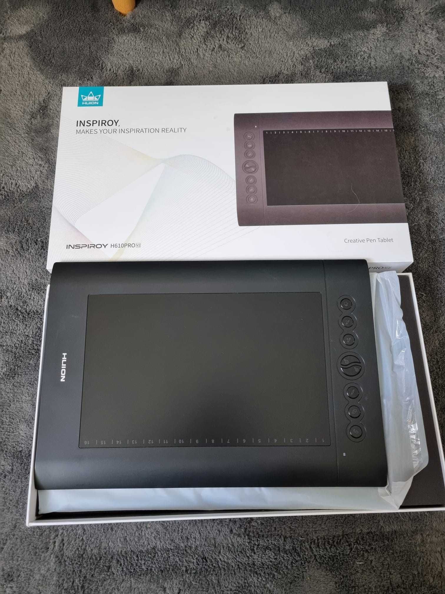 Tablet graficzny Huion 610 PRO v2 – jak nowy!