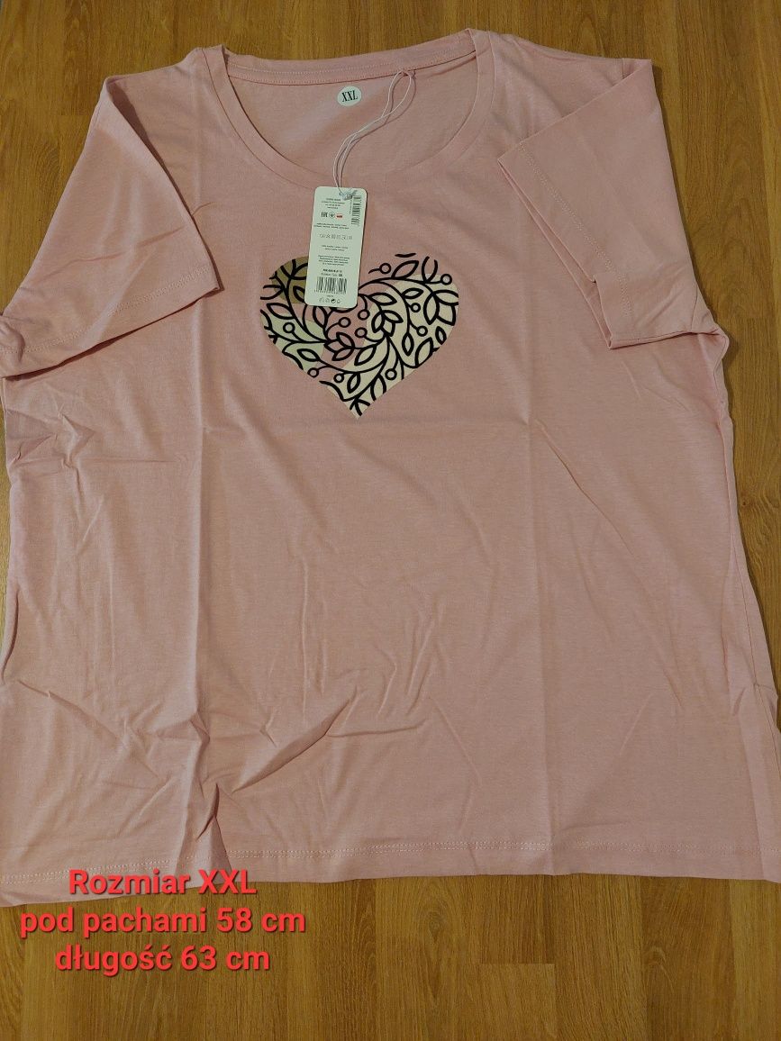 T-shirt damski/różowy - rozmiar XXL