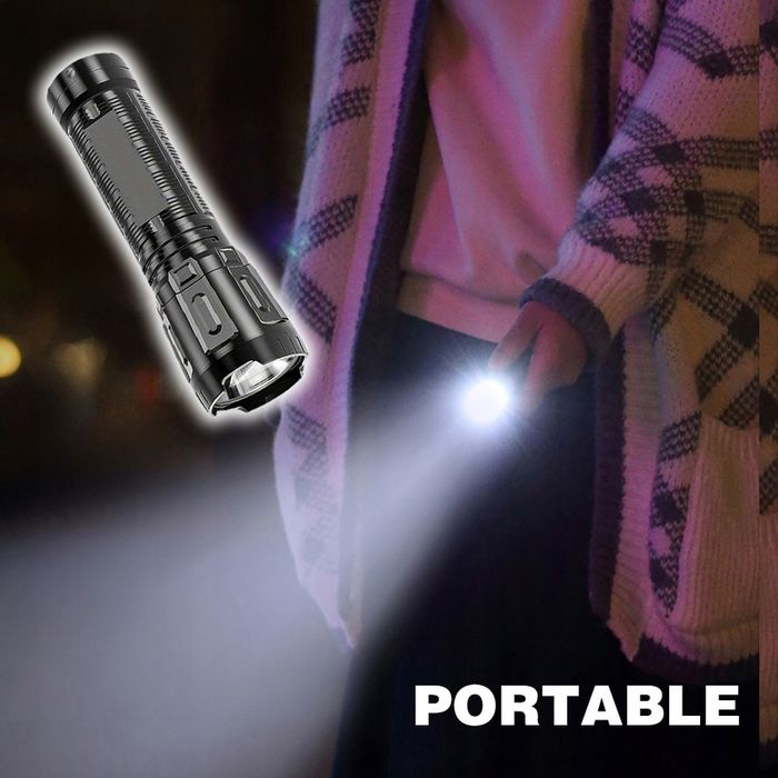 Kieszonkowa Latarka USB LED Ultra Jasna 9cm 3 Tryby Stroboskop Aku