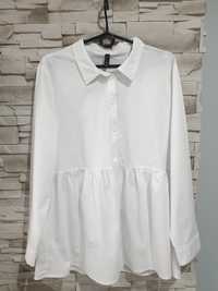 Biała koszula z falbanką typu tunika Amisu XL