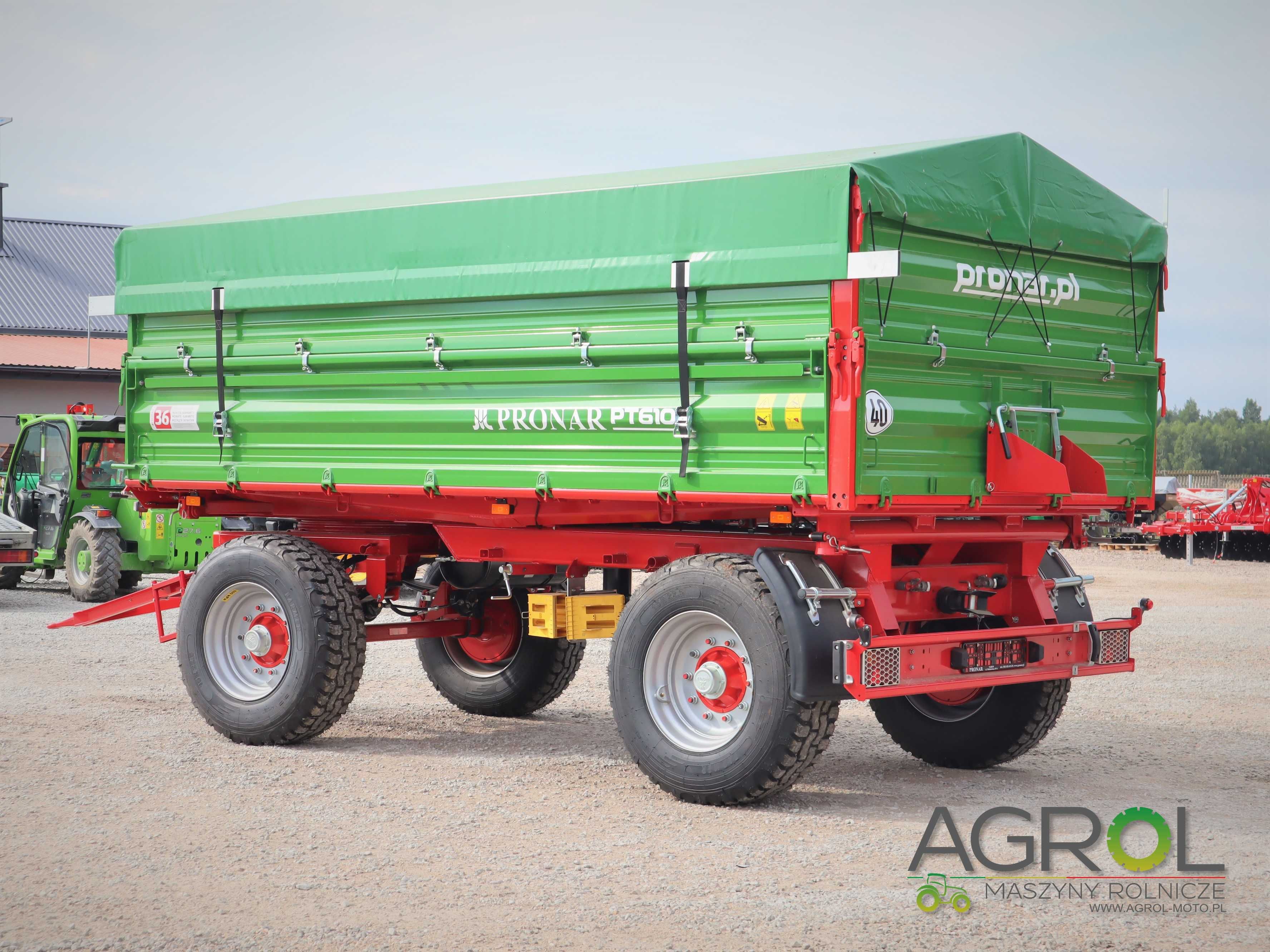 Przyczepa dwuosiowa  pronar PT610 i PT612 szerokość paletowa 10/12 ton