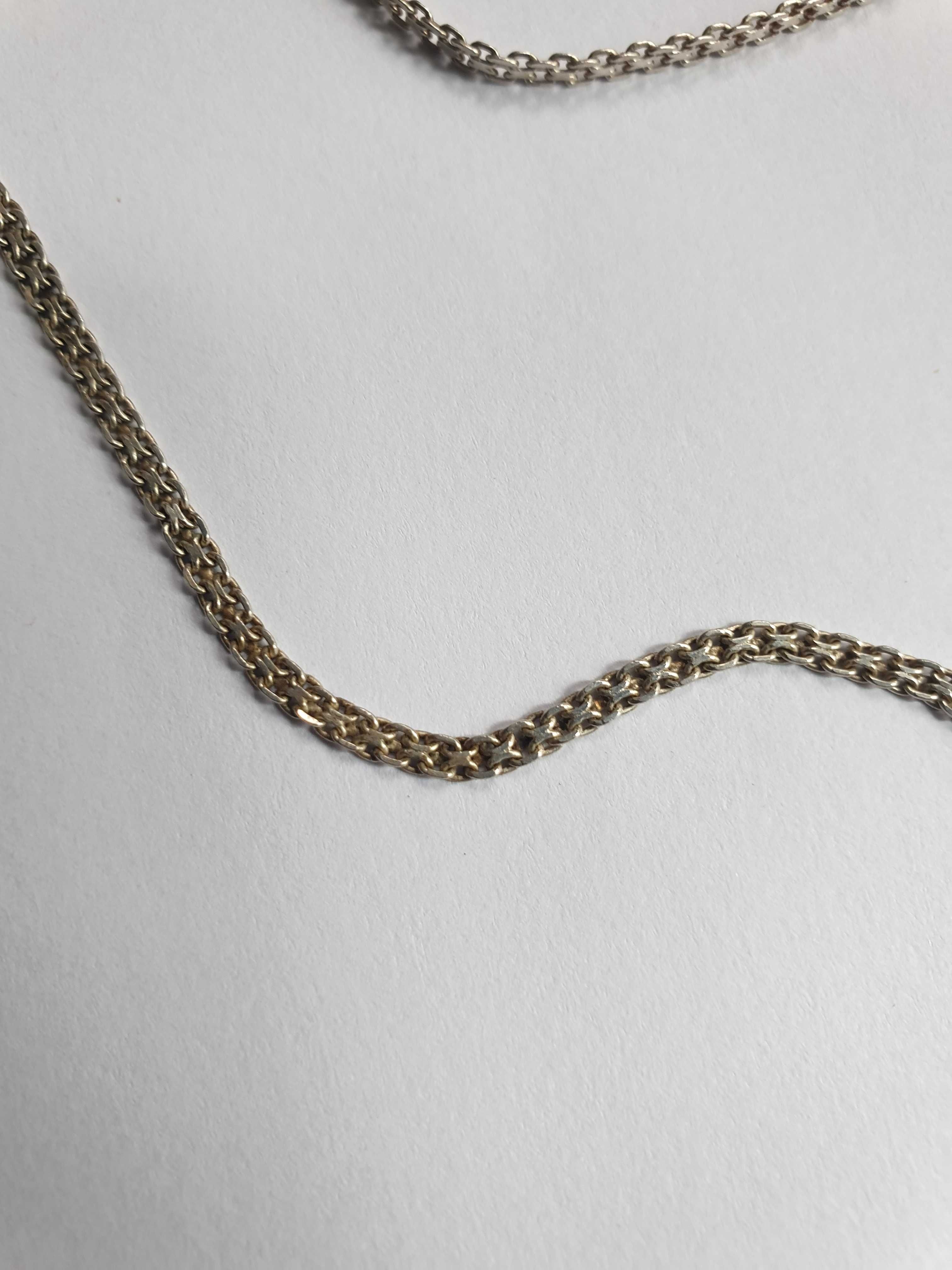 Komplet srebrnej biżuterii (925 Italy) łańcuszek oraz bransoletka