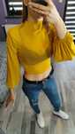Shein 38 M Crop top krótka bluzka półgolf siateczka nylon