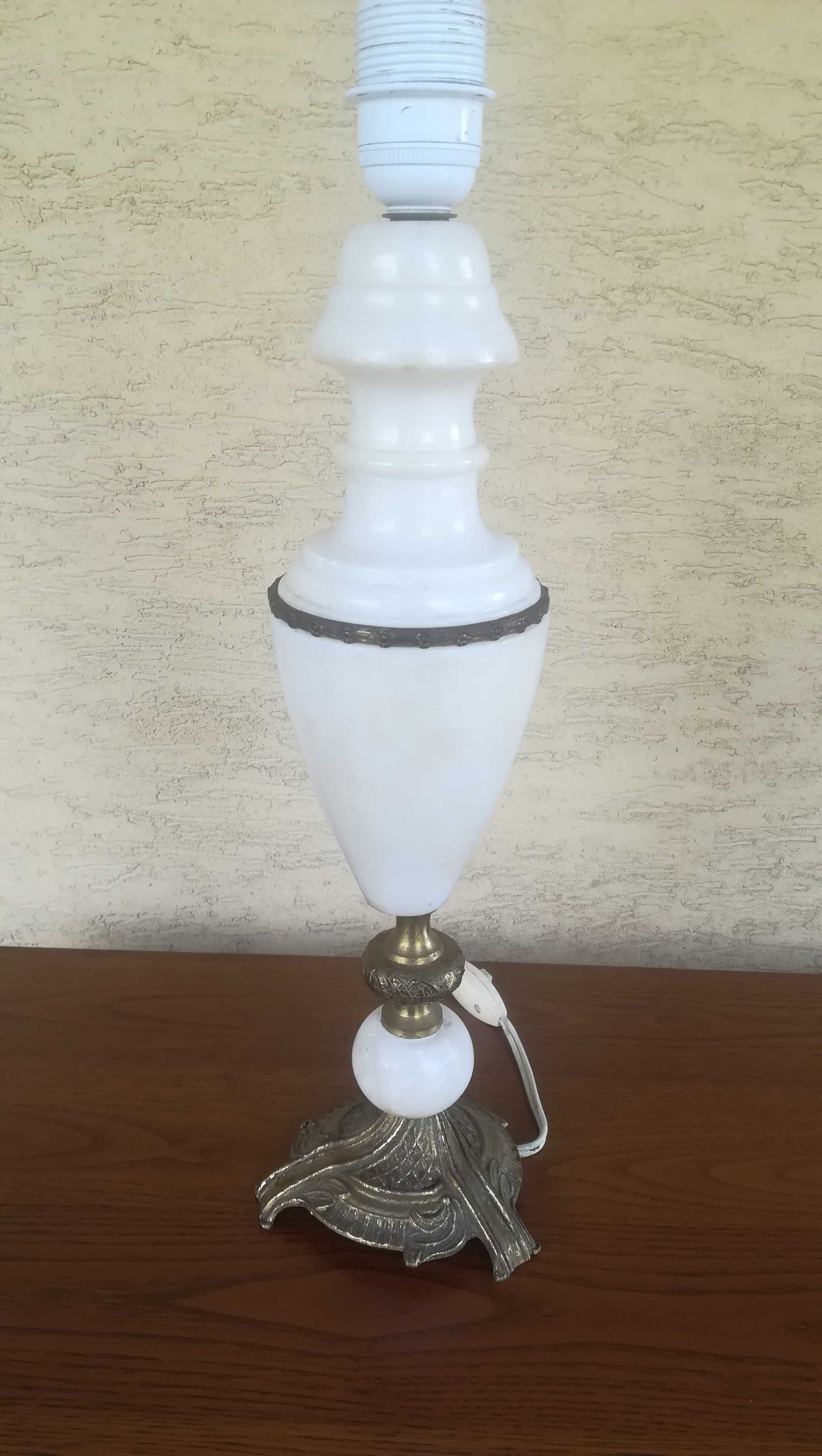Lampa ceramiczna alabaster stołowa amerykań stylowa dzban klosz abażur