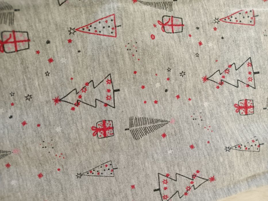 Świąteczne leginsy w choinki bawełna wiskoza 128  134