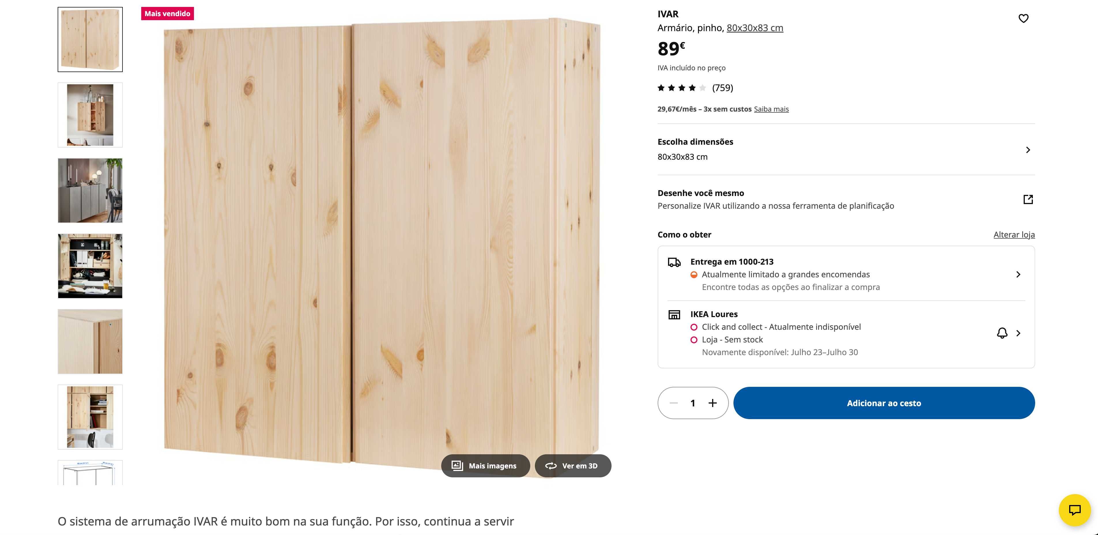 Vendo 2 x Móveis Pinho - Pintado a Cinza
