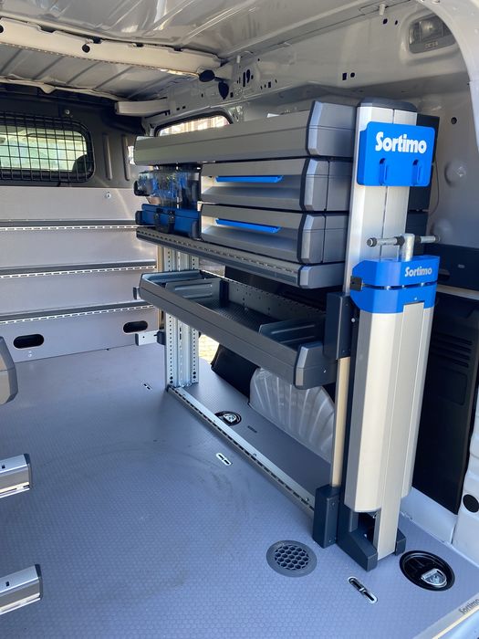 Zabudowa Warsztatowa Sortimo, PEUGEOT PARTNER/ Pułki, Szuflady,Imadło