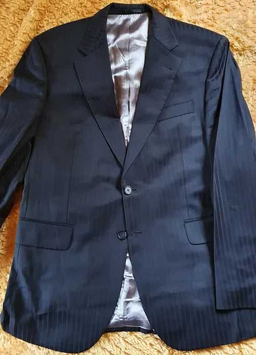 Bytom marynarka wełniana męska elegancka 176/100 czarna paski