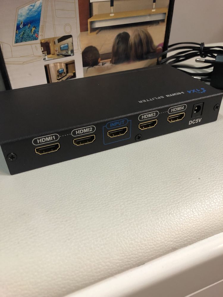 Splitter rozgałęźnik HDMI 4x1 z zasilaczem