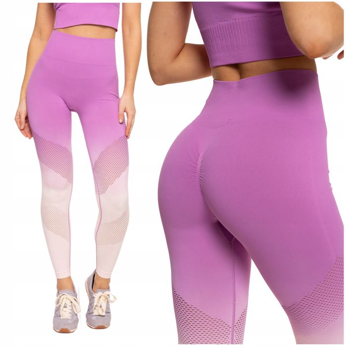 Legginsy Sportowe Wysoki Stan Push-Up Kryjące Na Siłownię Moraj M