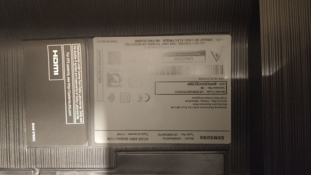 TV Samsung UE55MU6470,płyta glowna i inne części.