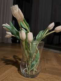 Tulipany plastykowe białe 10 sztuk