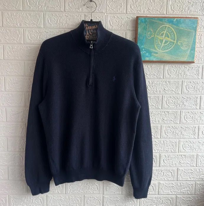 Светр Polo Ralph Lauren 1/3 zip темно-синій на молніі рЛ
