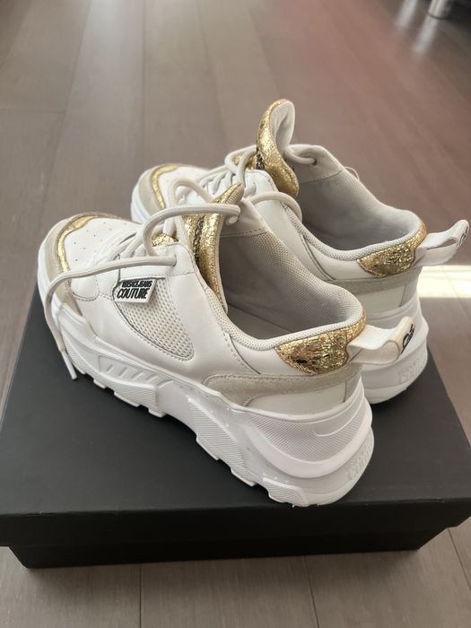 Sneakersy Versace Jeans Couture 36 biało złote na grubej podeszwie 23