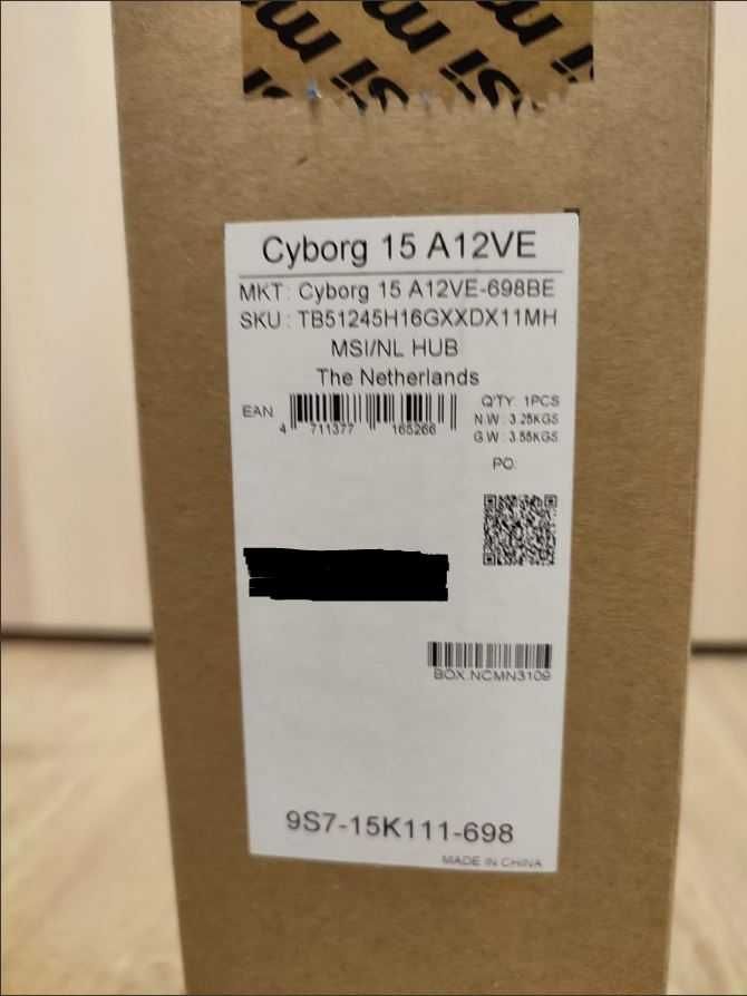 Nowy laptop - MSI Cyborg 15 A12VE-698BE