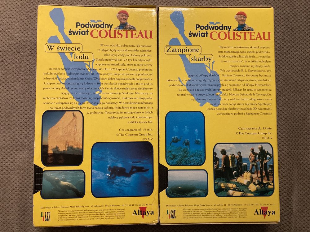 Podwodny Świat Cousteau VHS Kasety video Unikat
