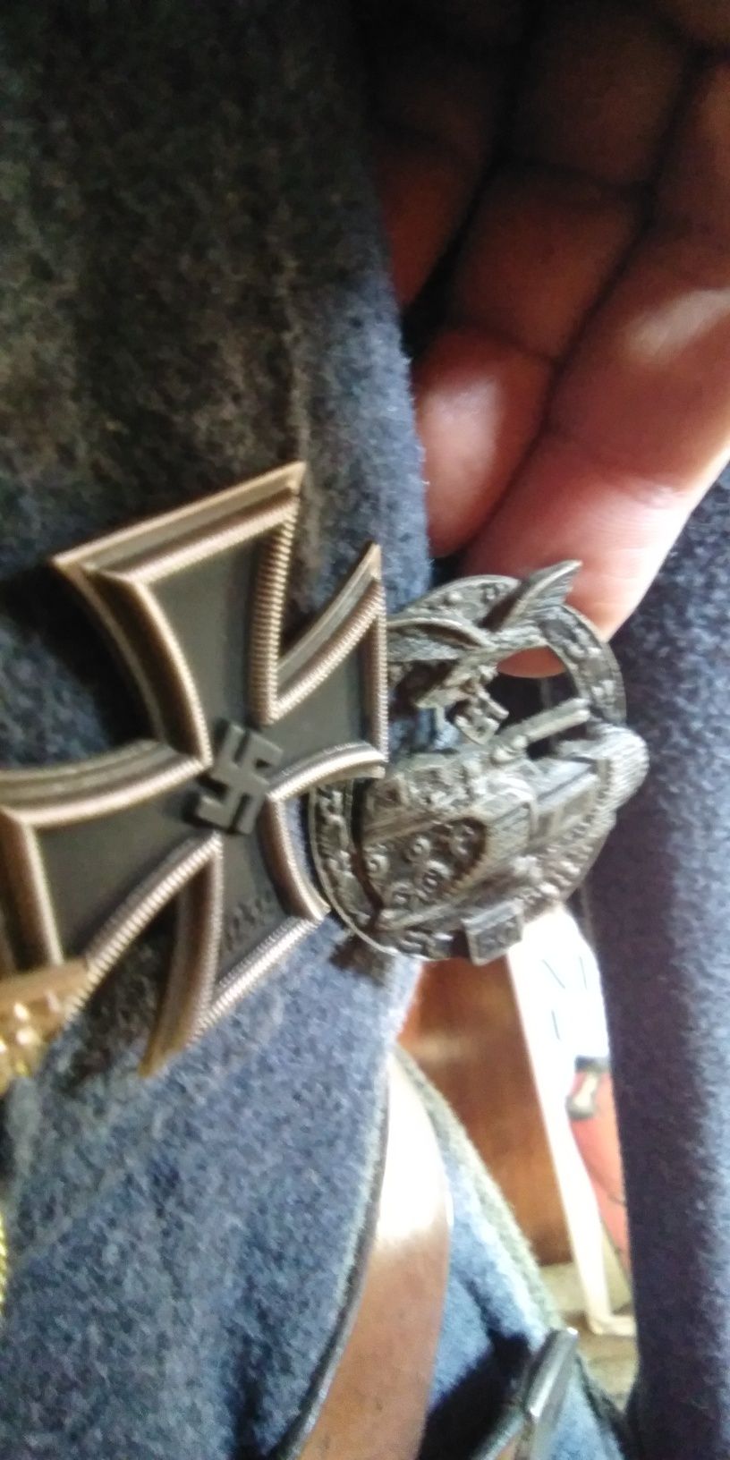 Militaria , Casaco , chapéu, condecorações da Luftwaffe.