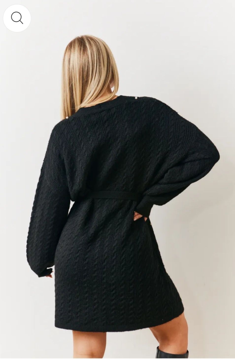 Sukienka sweterkowa kardigan z paskiem z perełkami r.Uni L XL XXL