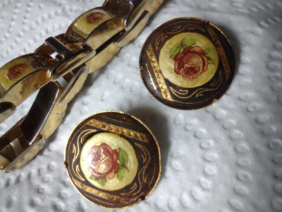 Komplet starej biżuterii róża damasceńska Toledo