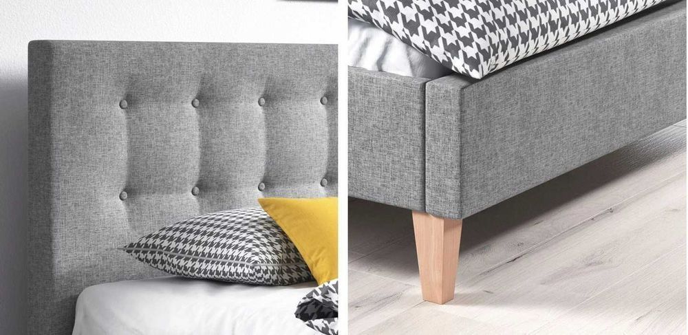 Łóżko tapicerowane BONY ze stelażem, stelaż 90/120/140/160/180/200x200